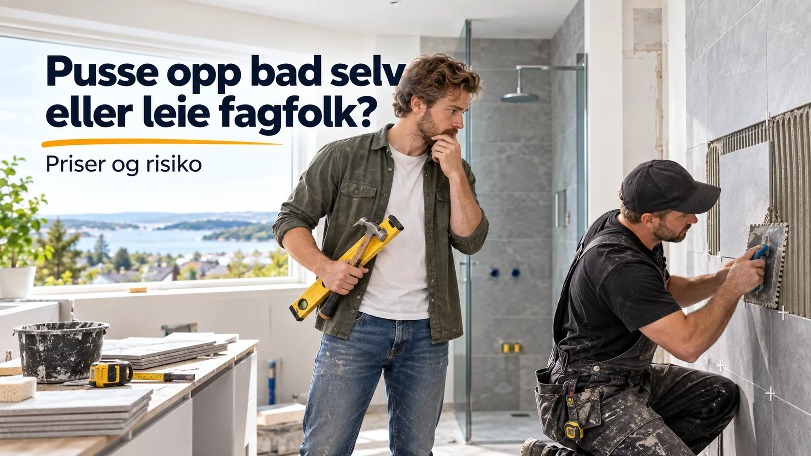 Pusse opp bad selv eller leie fagfolk: Priser og risiko